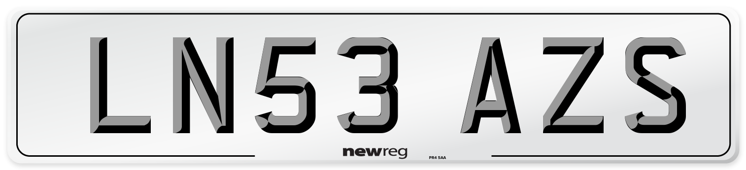 LN53 AZS Number Plate from New Reg